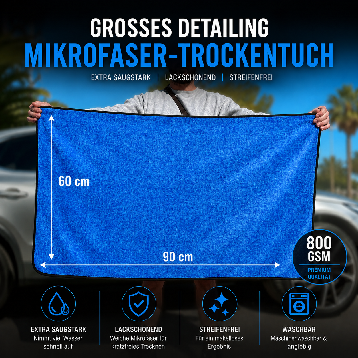 Premium Mikrofaser Detailing-Tuch fürs Auto